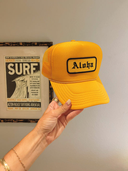 Aloha Old English Trucker Hat