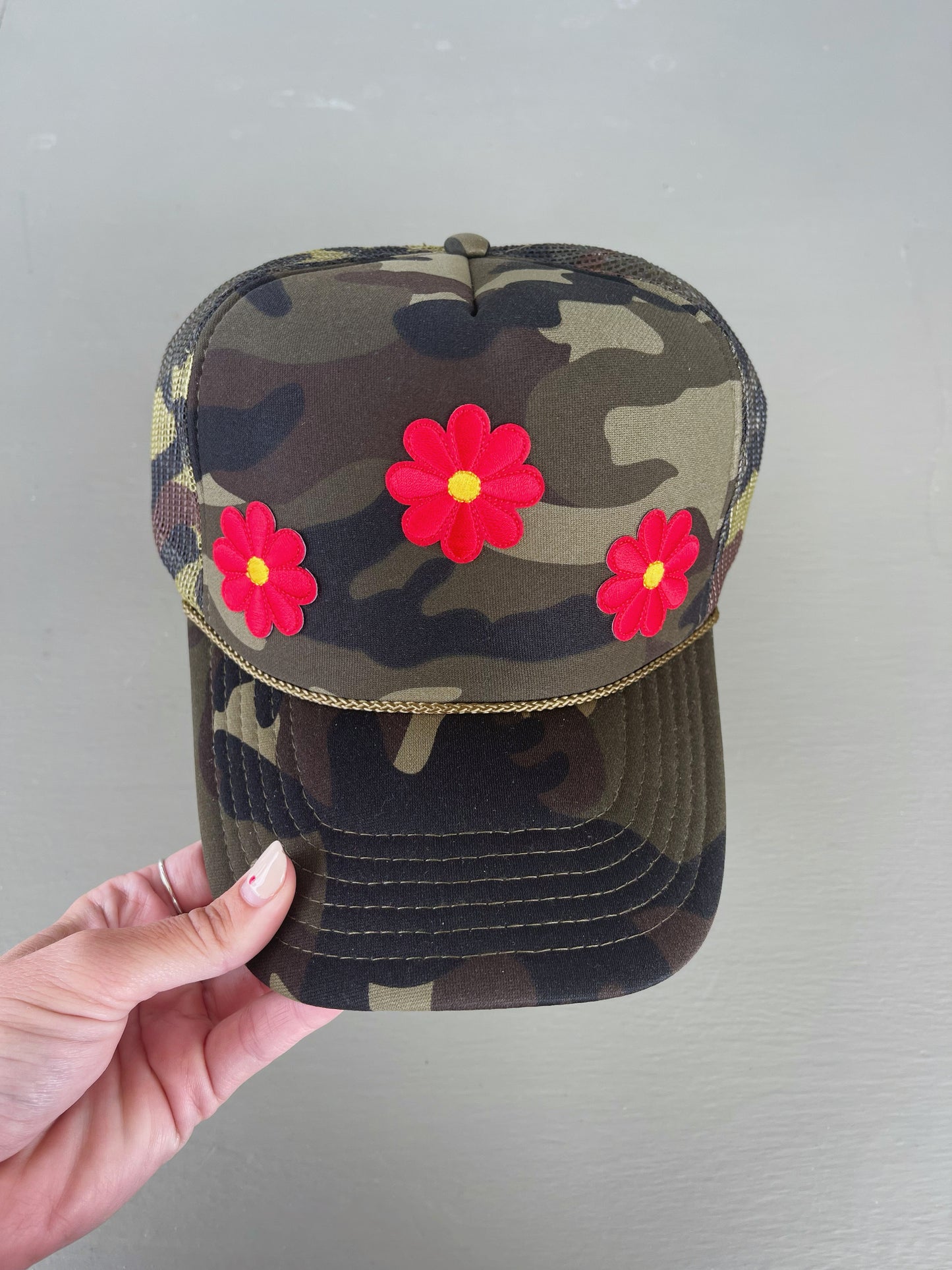 Camo Flower Trucker Hat