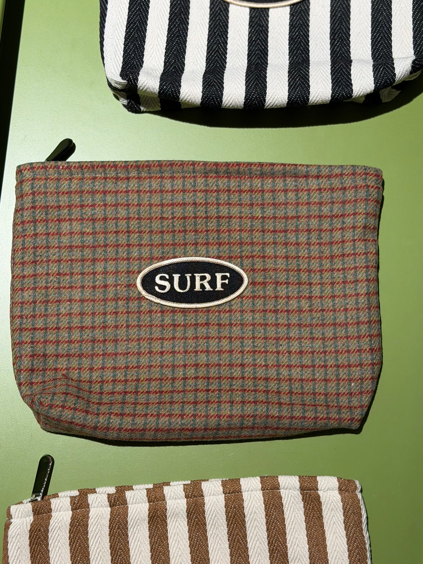 SURF Plaid Zip Pouch