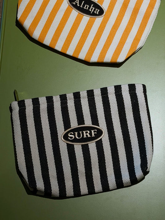 SURF Black Zip Pouch