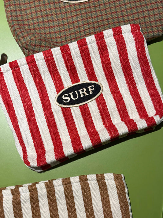 SURF Red Zip Pouch